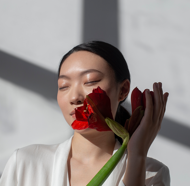 Beautiful Asian woman with perfect skin